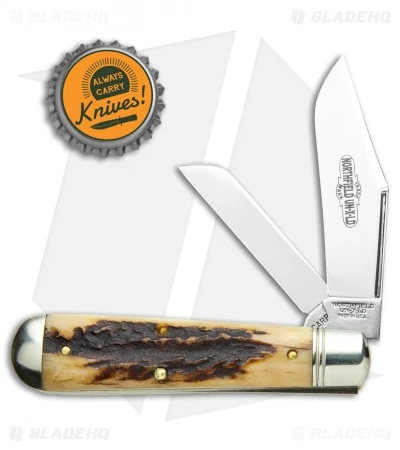 GEC #86 Northfield UN-X-LD Oil Field Jack Pocket Knife Sambar Stag 861219 - Image 4