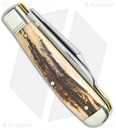 GEC #86 Northfield UN-X-LD Oil Field Jack Pocket Knife Sambar Stag 861219 - Image 3