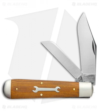 GEC #86 Tidioute Cutlery Oil Field Jack Pocket Knife Natural Micarta 861219