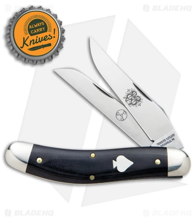 GEC #88 Tidioute Bayou Trapper Knife Black Linen Micarta Ace (3" Satin) - Image 4