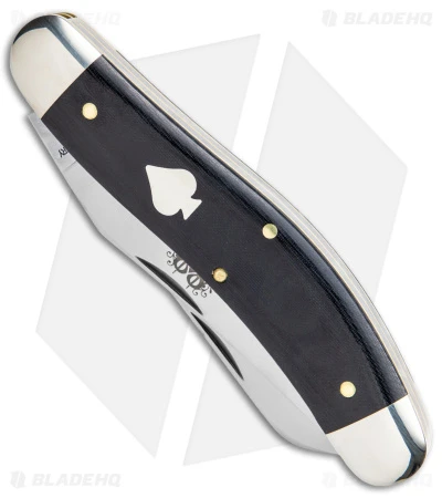 GEC #88 Tidioute Bayou Trapper Knife Black Linen Micarta Ace (3" Satin) - Image 2