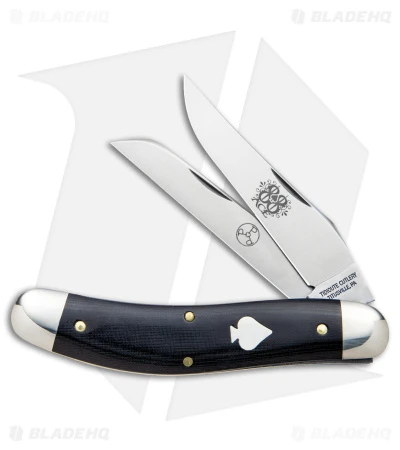 GEC #88 Tidioute Bayou Trapper Knife Black Linen Micarta Ace (3" Satin)
