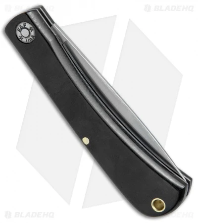 GEC #71 Farm & Field Bull Nose Slip Joint Work Knife Black Micarta (3.1" Satin) - Image 3