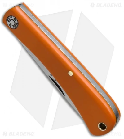 GEC #71 Farm & Field Bull Nose Slip Joint Work Knife Orange Delrin 3.1" - Image 2