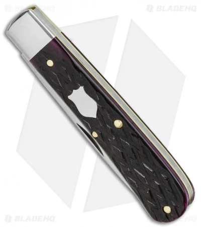 GEC Mustang #74 Pocket Knife Black Plum Jigged Bone (3.00" Satin) - Image 2