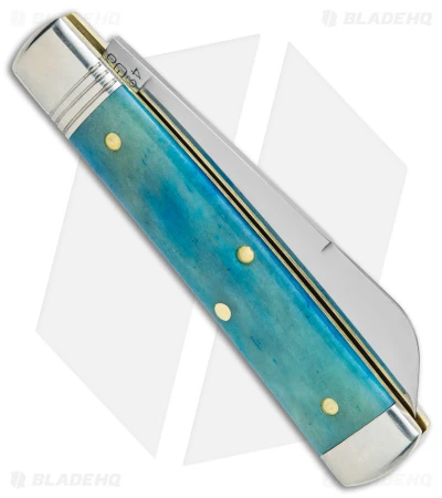 GEC Northfield UN-X-LD Wharncliffe Pocket Knife Blue Camel Bone (3.75" Satin) - Image 3