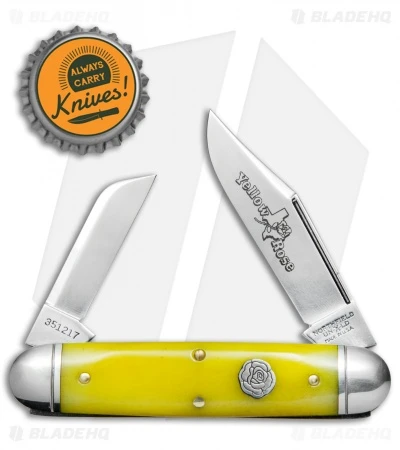 GEC #35 Northfield UN-X-LD Yellow Rose Pocket Knife 3.3" Yellow Bone 351217 - Image 4