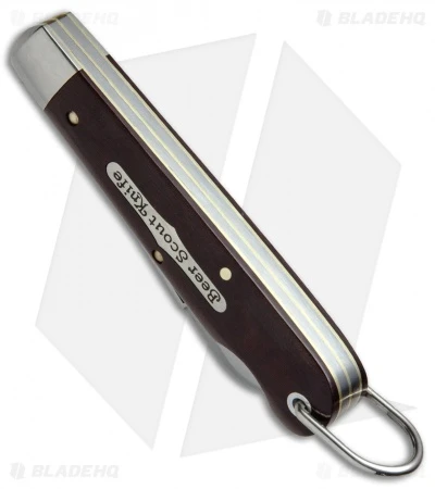 GEC #15 Tidioute Beer Scout Knife Club 3.5" Maroon Linen Micarta 153216CL - Image 2