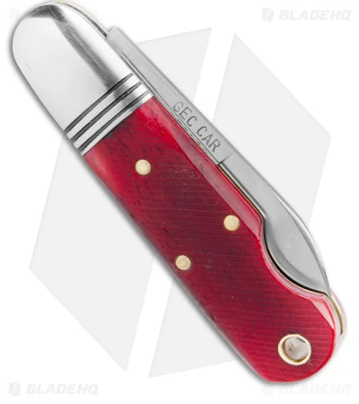 GEC Tidioute Cutlery #25 Beerlow Pocket Knife Red Sawcut Bone (2.1" Satin) - Image 3