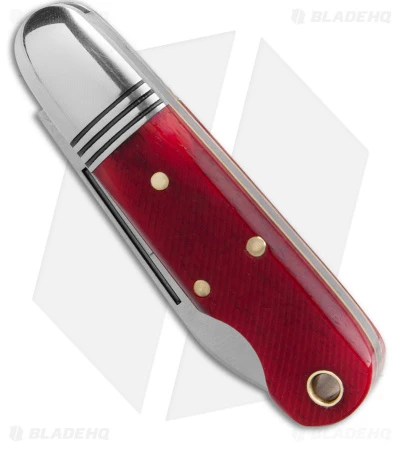 GEC Tidioute Cutlery #25 Beerlow Pocket Knife Red Sawcut Bone (2.1" Satin) - Image 2