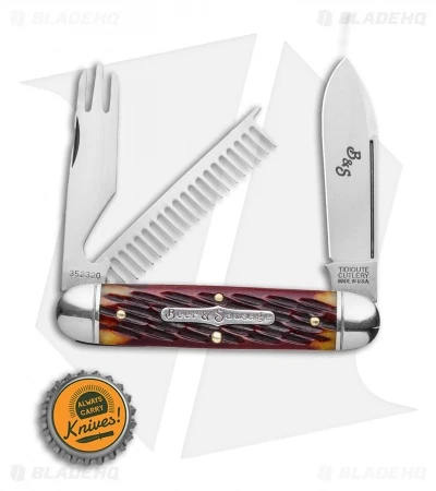 GEC Tidioute Cutlery Beer & Sausage 3.75" Pocket Knife Autumn Leaf Jigged Bone - Image 4