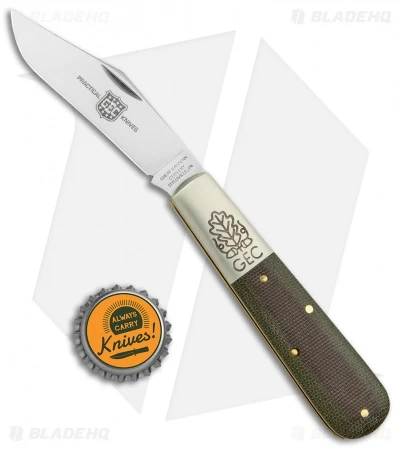 GEC Two Acorn Barlow Knife 3.75" Green Linen Micarta 861121 - Image 4