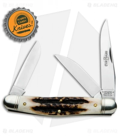 GEC #82 Northfield UN-X-LD Dixie Stockman Pocket Knife 4.13" Sambar Stag 828318 - Image 4