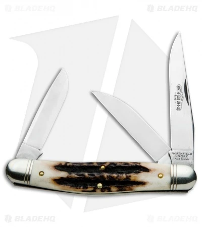 GEC #82 Northfield UN-X-LD Dixie Stockman Pocket Knife 4.13" Sambar Stag 828318