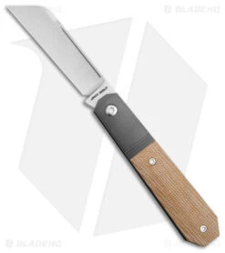Jack Wolf Knives Midnight Jack Slip Joint Knife Natural Micarta (2.9" Satin)
