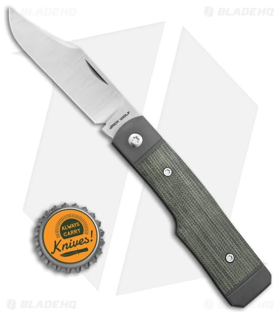Jack Wolf Knives Sharpshooter Jack Slip Joint Knife OD Green Micarta (3" Satin) - Image 5