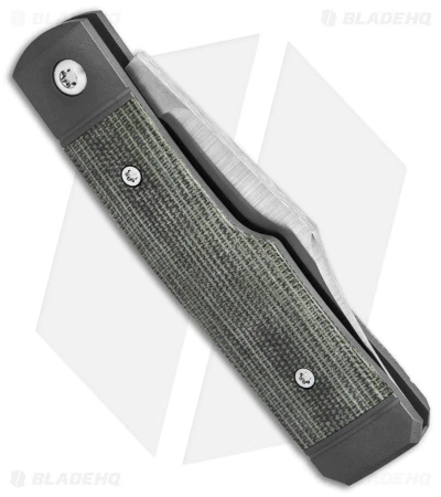 Jack Wolf Knives Sharpshooter Jack Slip Joint Knife OD Green Micarta (3" Satin) - Image 2