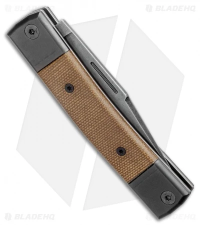 LionSteel BestMan Slip Joint Knife Ti Liners Natural Micarta (2.8" PVD Finish) - Image 3