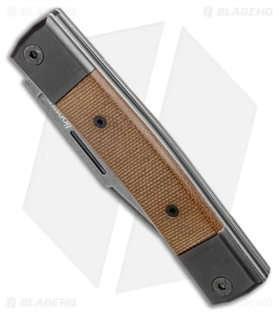 LionSteel BestMan Slip Joint Knife Ti Liners Natural Micarta (2.8" PVD Finish) - Image 2