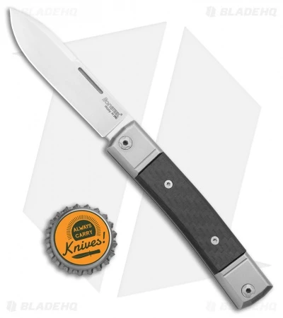 LionSteel BestMan 2 Drop Point Traditional Slip Joint Knife Carbon Fiber - Image 4