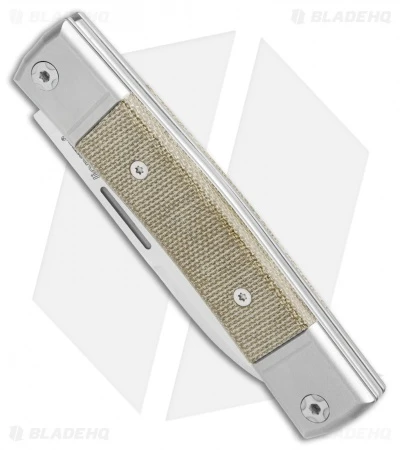 LionSteel BestMan 2 Drop Point Traditional Slip Joint Knife Green Micarta - Image 2