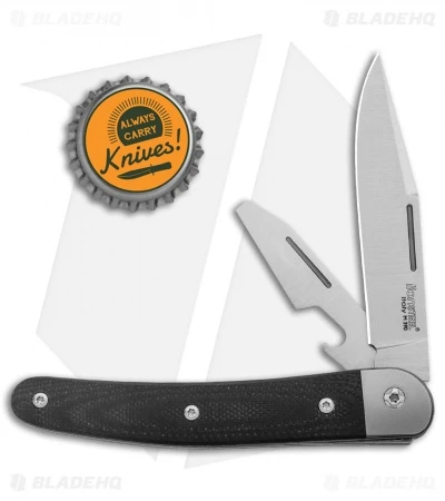 LionSteel Jack Slip Joint Knife Two Function Black G-10 (3" Satin M390) - Image 4