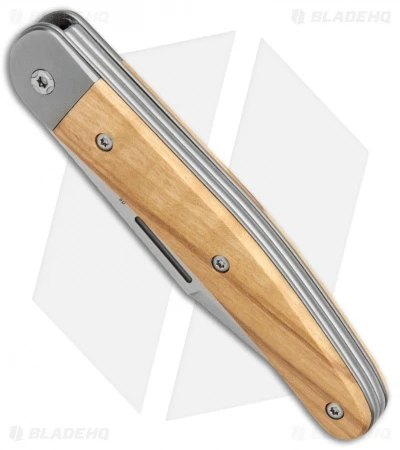 LionSteel Jack Slip Joint Knife Two Function Olive Wood (3" Satin M390) - Image 2