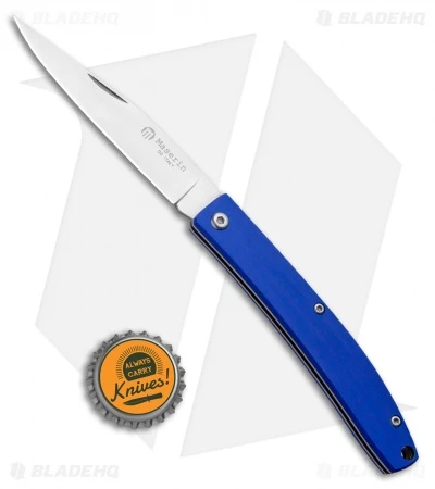Maserin E.D.C. Gentleman Slip Joint Knife Blue Micarta (3.25" Satin) - Image 4