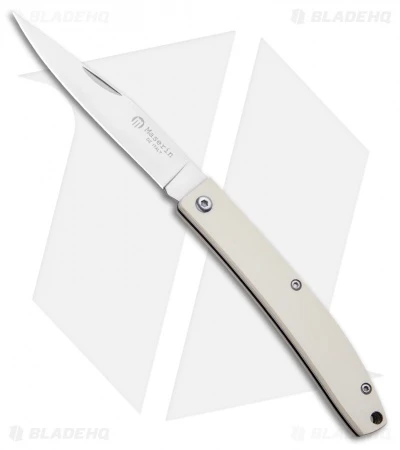 Maserin E.D.C. Gentleman Slip Joint Knife White Micarta (3.25" Satin)
