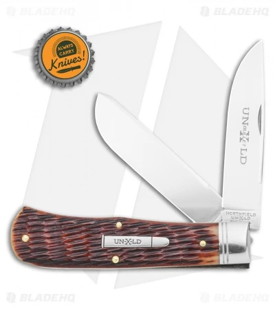 GEC #23 Pioneer Trapper Pocket Knife 3.75" Redtail Jigged Bone - Image 4