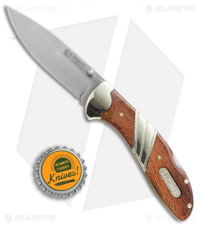 Old Timer Medium Lockback Folding Knife Wood (2.8" Satin) 31OT - Image 4