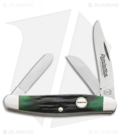 Remington Heritage Stockman Traditional Pocket Knife 2.75" Green Jigged Bone