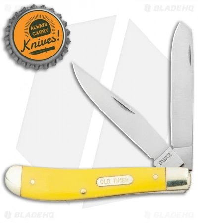 Old Timer Gunstock Trapper Knife 3.875" Yellow 94OTY - Image 4