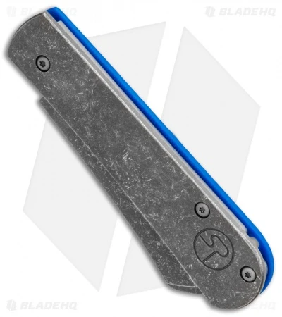 Serge Panchenko Custom Slip-Joint Cleaver Titanium/Blue G-10 (2.6" Stonewash) - Image 2