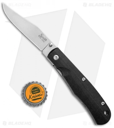 Smith & Sons Cypress Trapper Liner Lock Knife Black G-10 (3.38" Stonewash) - Image 4