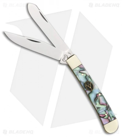 Buck Creek Trapper Pocket Knife 4.125" Abalone