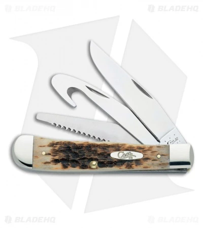 Case Hunter Trapper Pocket Knife 4.125" Amber Bone (6354GS SS) 00149