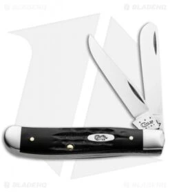 Case Mini Trapper Knife 3.5" Jigged Black Buffalo Horn (BH207 SS) 65016