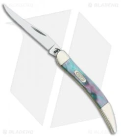 Case Small Texas Toothpick Knife 3.00" Blue And Pink Corelon 910096CS