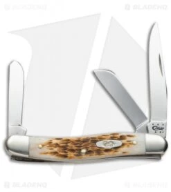 Case Medium Stockman Knife 3.625" Amber Bone (6318 SS) 00042