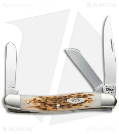 Case Medium Stockman Knife 3.625" Amber Bone (6318 SS) 00042