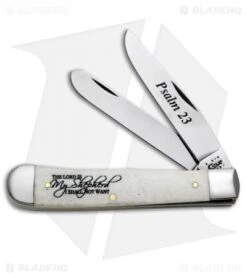 Case Trapper Knife 4.125" Natural Bone "Psalm 23" (6254 SS) 8795