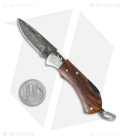 Kanetsune Koiki Lockback Knife Cocobolo (1.5" Damascus) KB-505 - Image 3