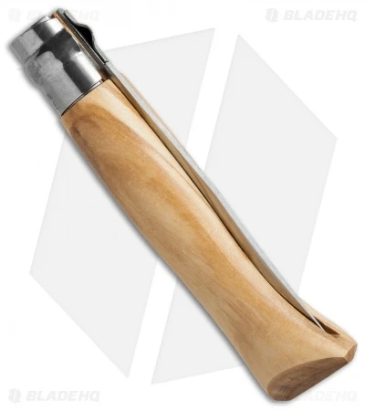 Opinel Knives No. 8 Stainless Steel Knife Olive Wood W/Sheath (3.25" Satin) - Image 2