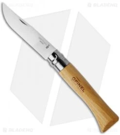 Opinel Knives No. 10 Stainless Steel Knife Beech Wood (3.25" Satin)