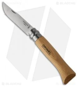 Opinel Knives No. 8 Folding Knife Beechwood W/ Sheath (3.25" Satin)