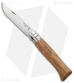 Opinel Knives No. 8 Stainless Steel Knife Oak (3.25" Satin) #8 SS