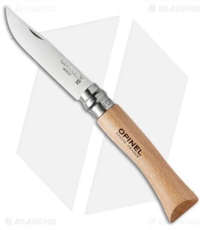 Opinel Knives No. 7 Stainless Steel Knife Beech Wood (3" Satin)