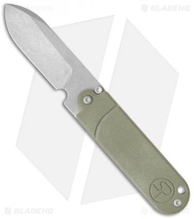 Serge Panchenko Bean Flipper OD Green G-10 (2" Tumbled)